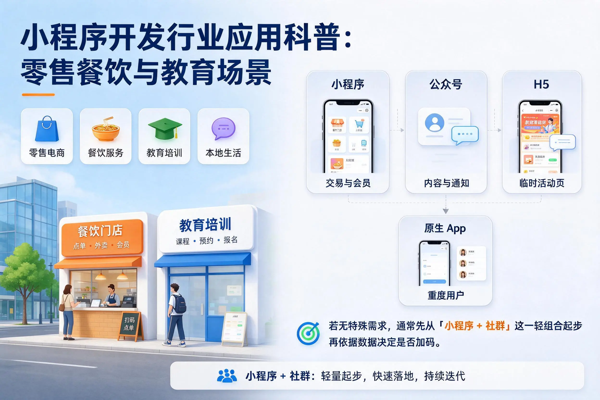 乐东小程序开发行业应用科普:零售餐饮与教育场景