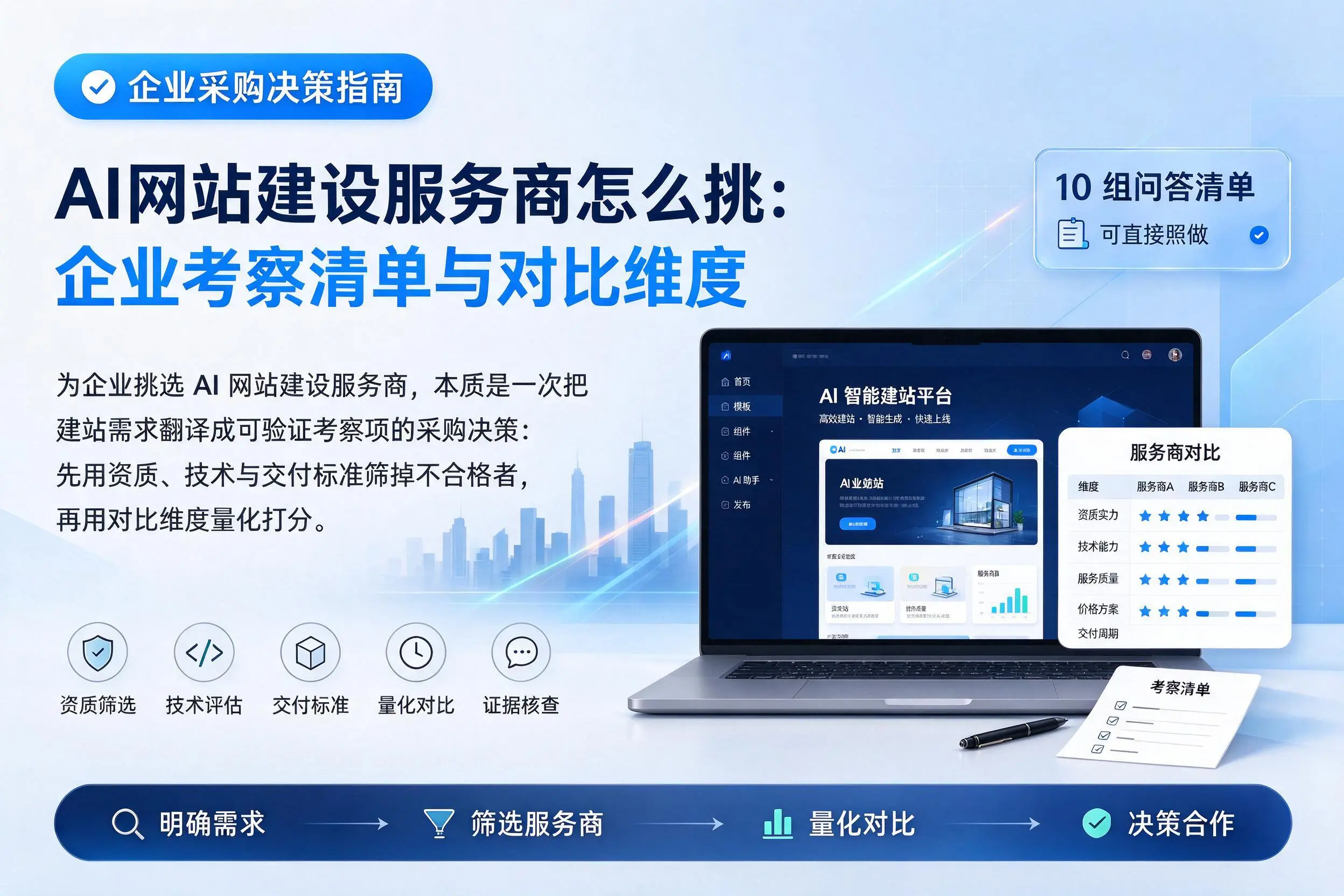 AI网站建设服务商怎么挑:乐东企业考察清单与对比维度
