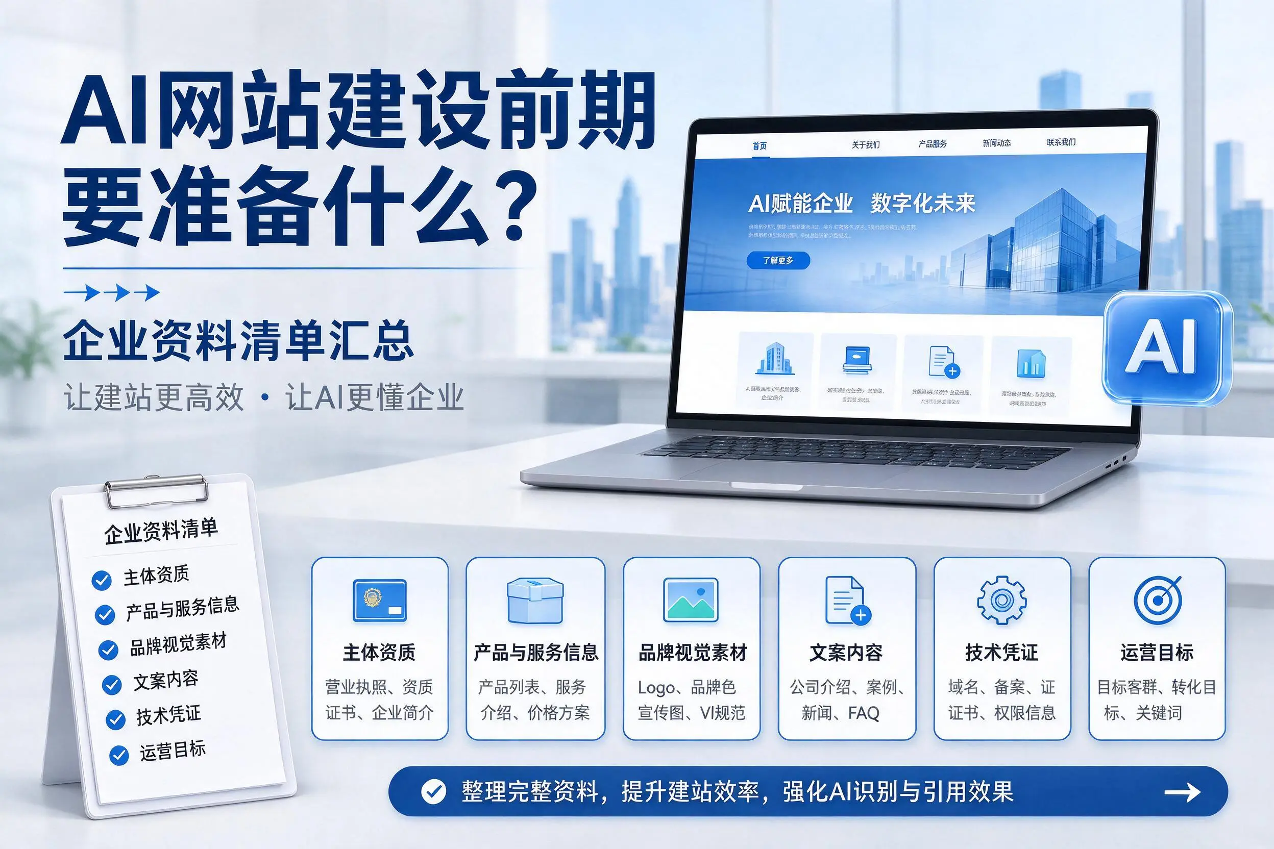 AI网站建设前期要准备什么？乐东企业资料清单汇总