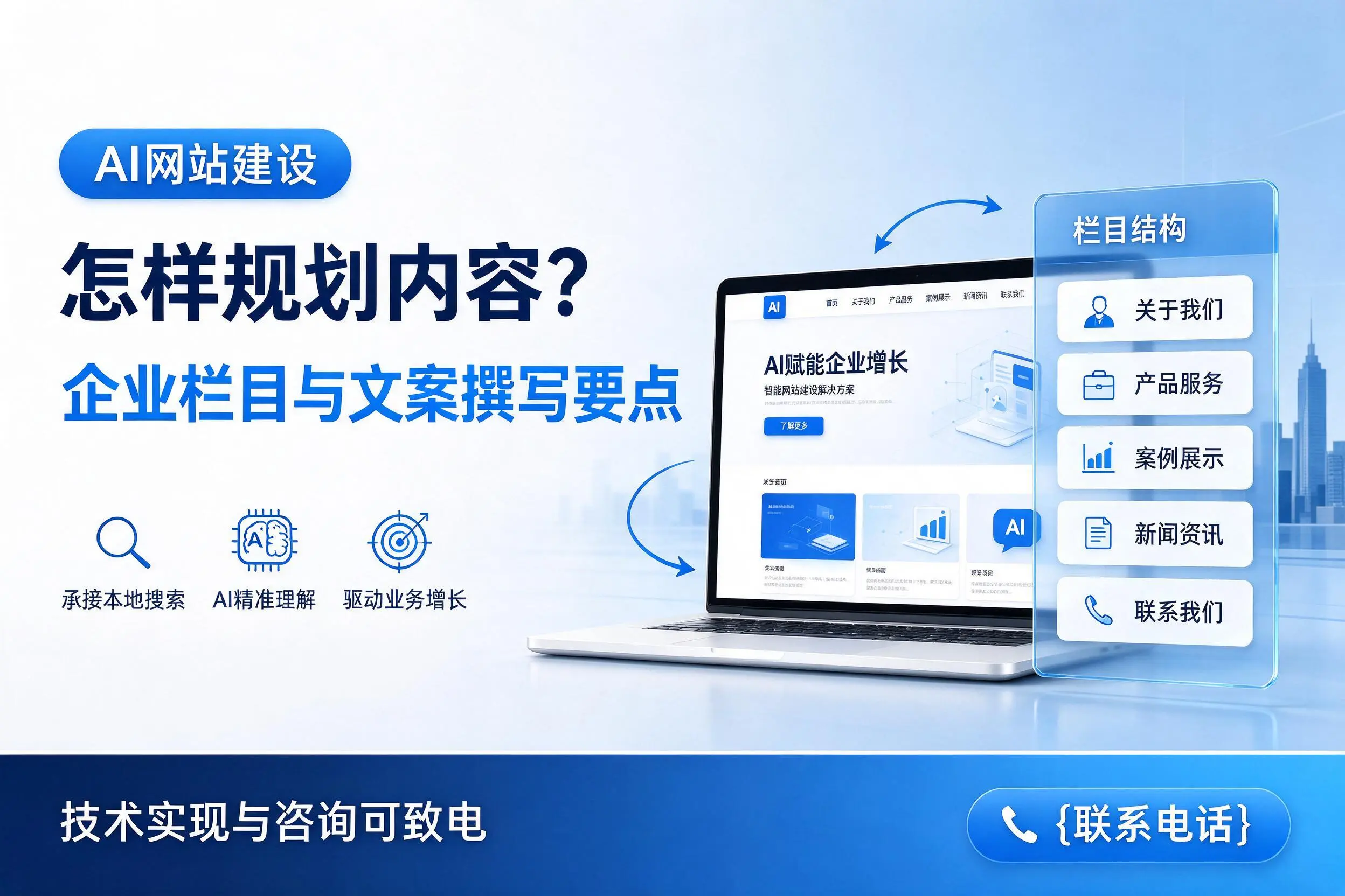 AI网站建设怎样规划内容？乐东企业栏目与文案撰写要点